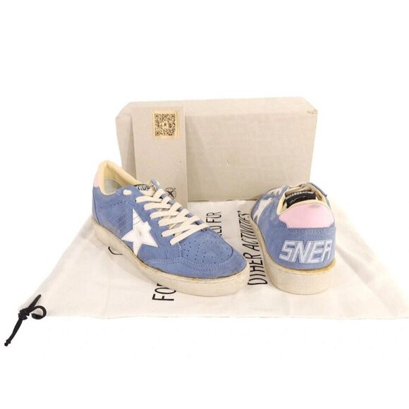 Golden Goose Suede Blue and White Sneakers - Picture 1 of 16